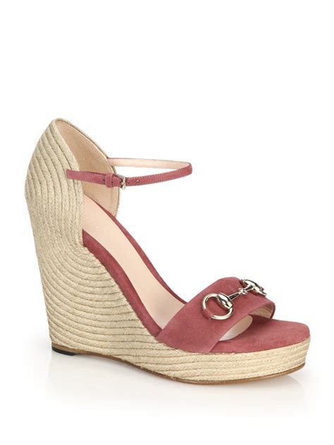 gucci espadrilles wedges pink.